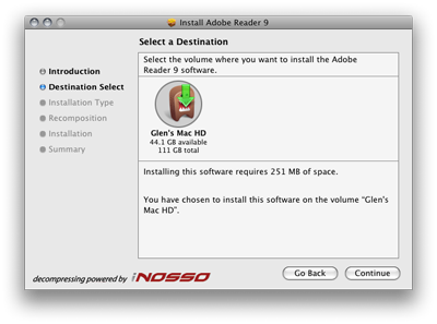 Adobe Reader 9 installer