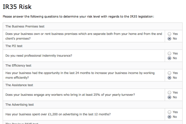 IR35 Risk checker