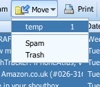 Moving mail to temp folder in Yahoo! Mail