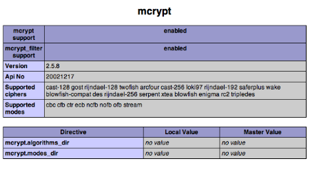 mcrypt php extension