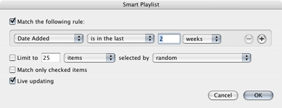 iTunes smart playlist for picking tunes by rating