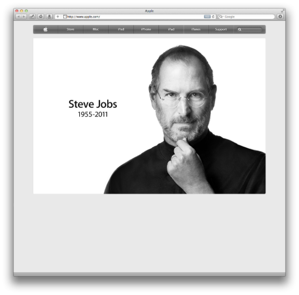 Steve Jobs on Apple homepage