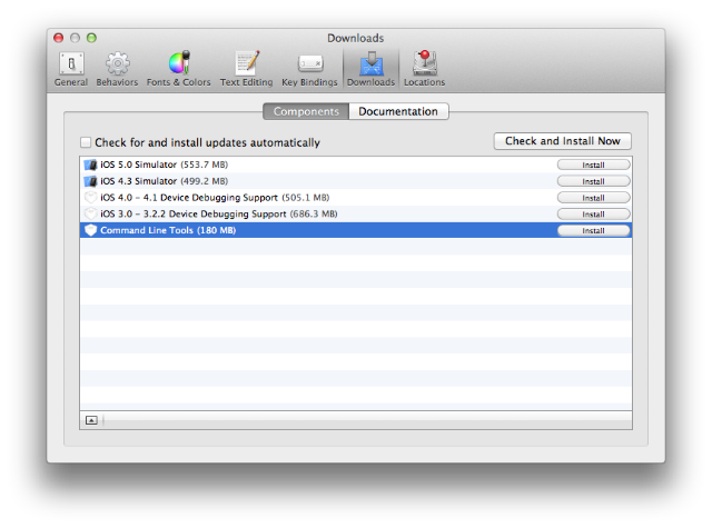 Xcode CLI tools installation